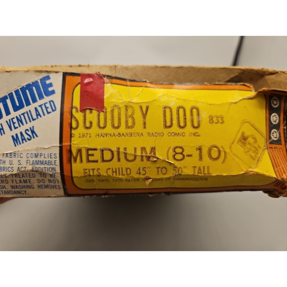 Vintage 1971 Scooby Doo 833 Ben Cooper TV Hero Costume Missing Mask Box Damage - Picture 7 of 16
